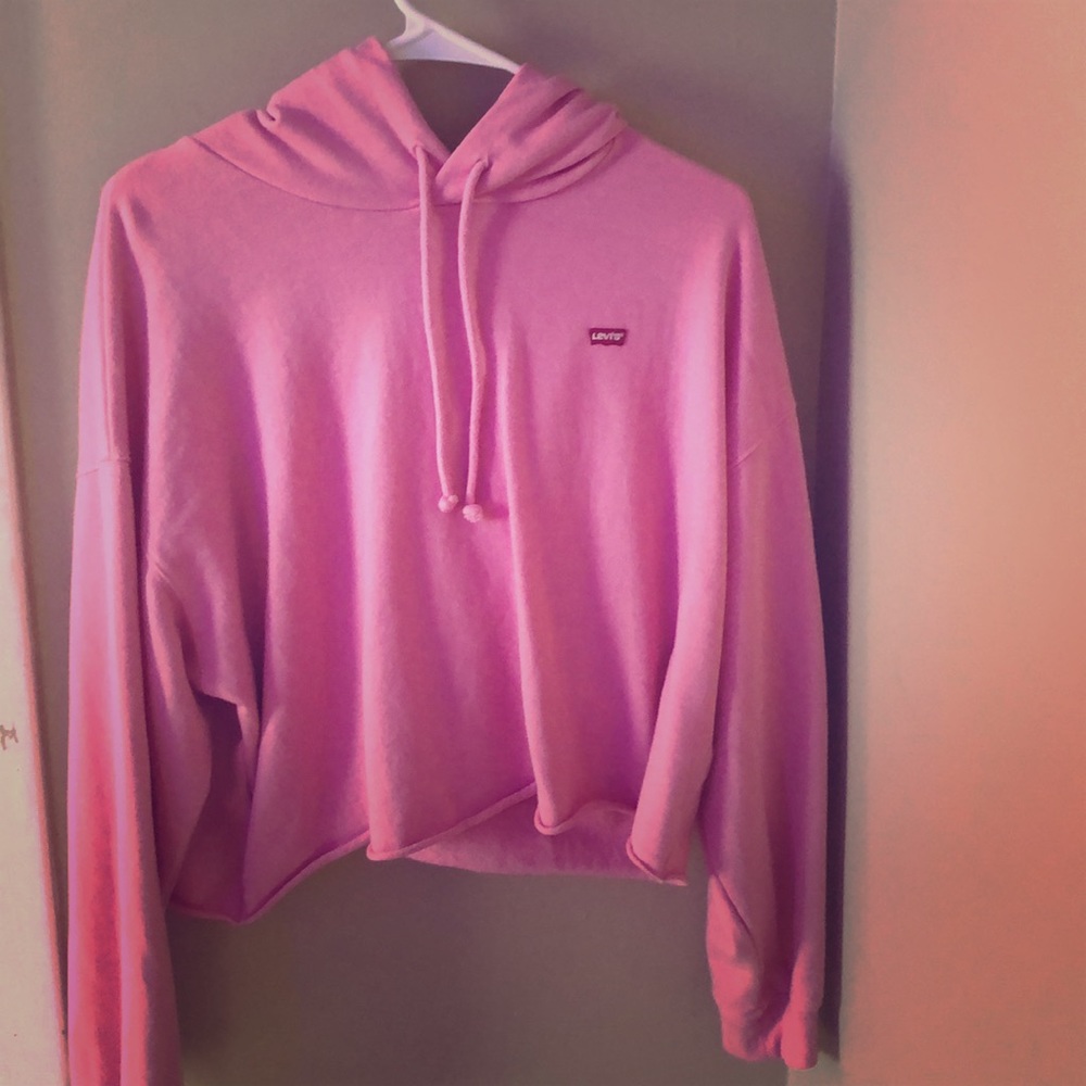 Levi’s cropped pink hoodie